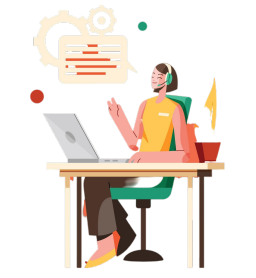 Person working on a laptop at a desk